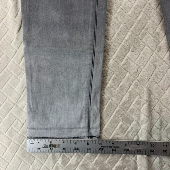NY&C Soho Womans 8 Denim Jeans Black Ombre Boyfriend Mid Rise Distressed Stretch - Picture 10 of 15